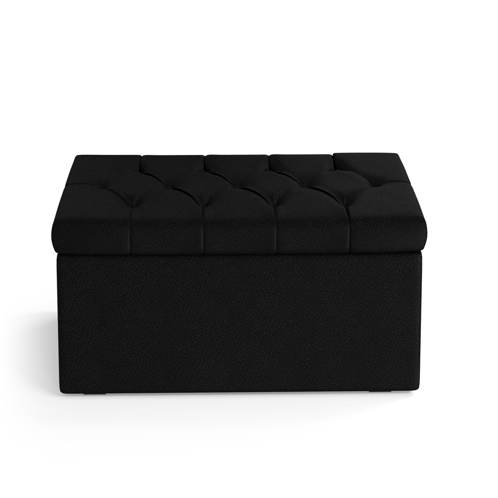 Calçadeira Sagitarius 90 Para Cama De Solteiro Couro Artificial Preto Aradecor