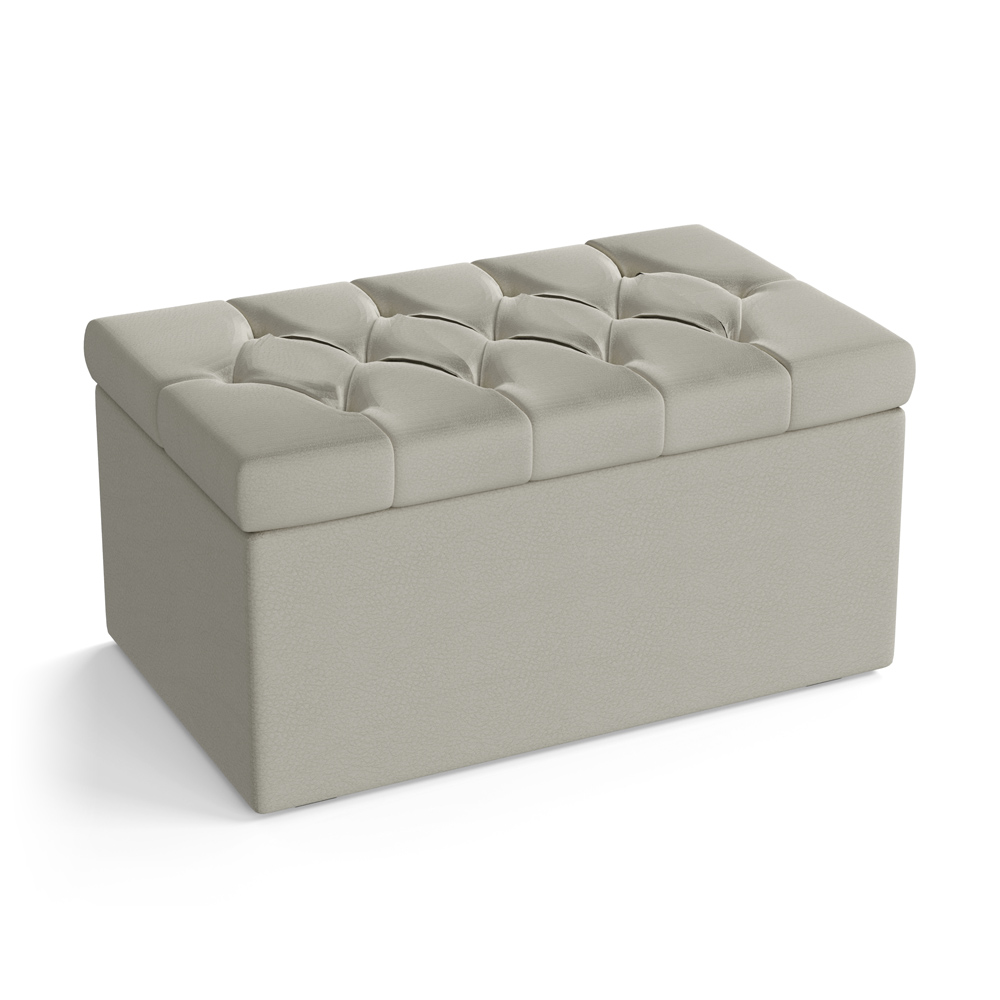 Calçadeira Sagitarius 90 Para Cama de Solteiro Courino Bege Aradecor