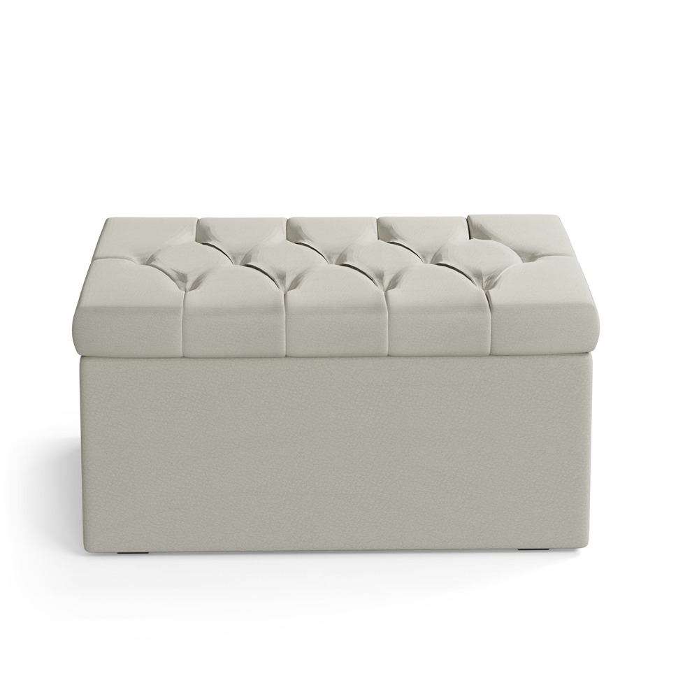 Calçadeira Sagitarius 90 Para Cama de Solteiro Courino Bege Aradecor