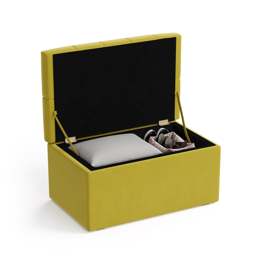 Calçadeira Sagitarius 90 Para Cama de Solteiro Sued Amarelo Aradecor