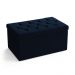 Calçadeira Sagitarius 90 Para Cama de Solteiro Sued Azul Marinho Aradecor
