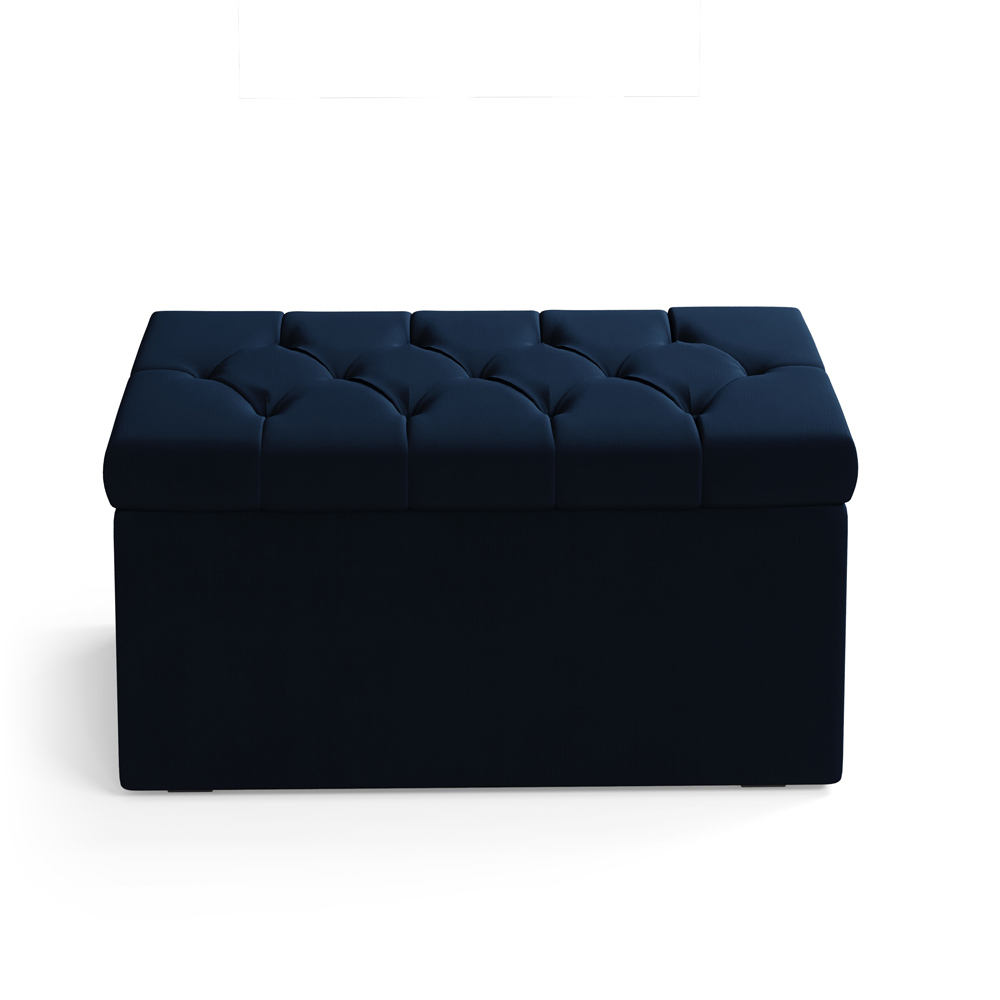 Calçadeira Sagitarius 90 Para Cama de Solteiro Sued Azul Marinho Aradecor