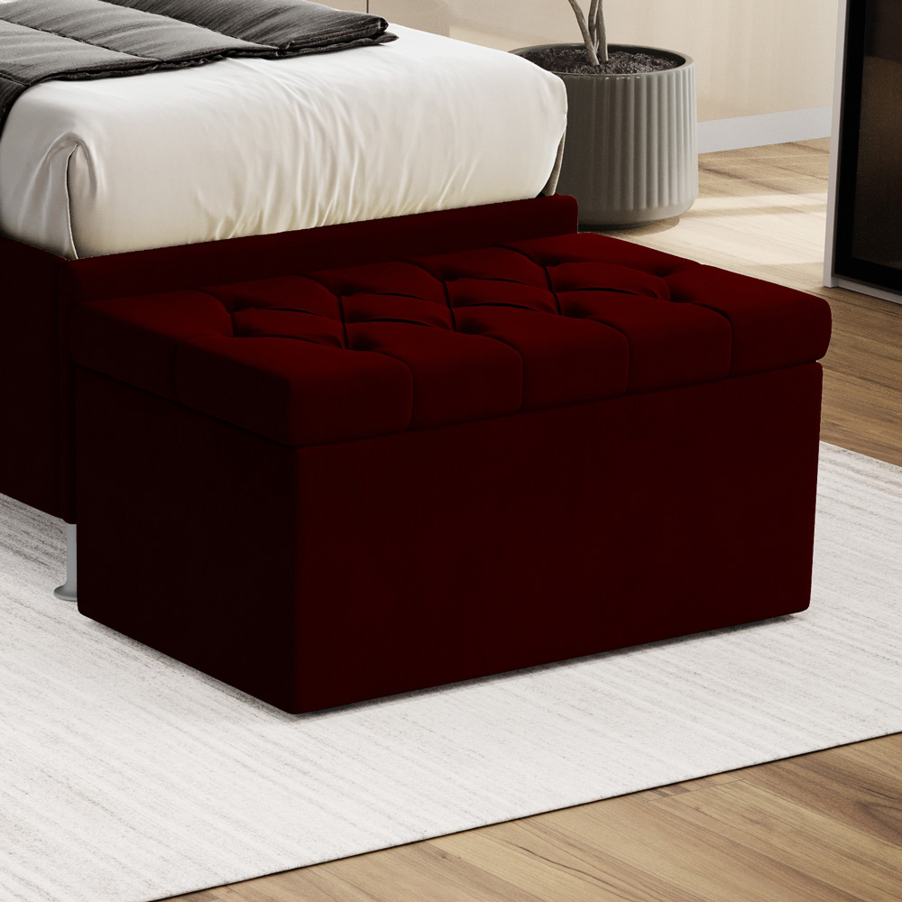 Calçadeira Sagitarius 90 Para Cama de Solteiro Sued Bordô Aradecor