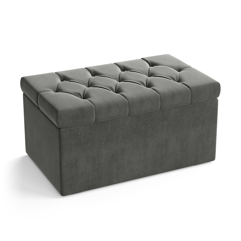Calçadeira Sagitarius 90 Para Cama de Solteiro Sued Cinza Aradecor