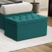 Calçadeira Sagitarius 90 Para Cama de Solteiro Suede Azul Turquesa Aradecor