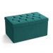 Calçadeira Sagitarius 90 Para Cama de Solteiro Suede Azul Turquesa Aradecor