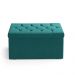 Calçadeira Sagitarius 90 Para Cama de Solteiro Suede Azul Turquesa Aradecor