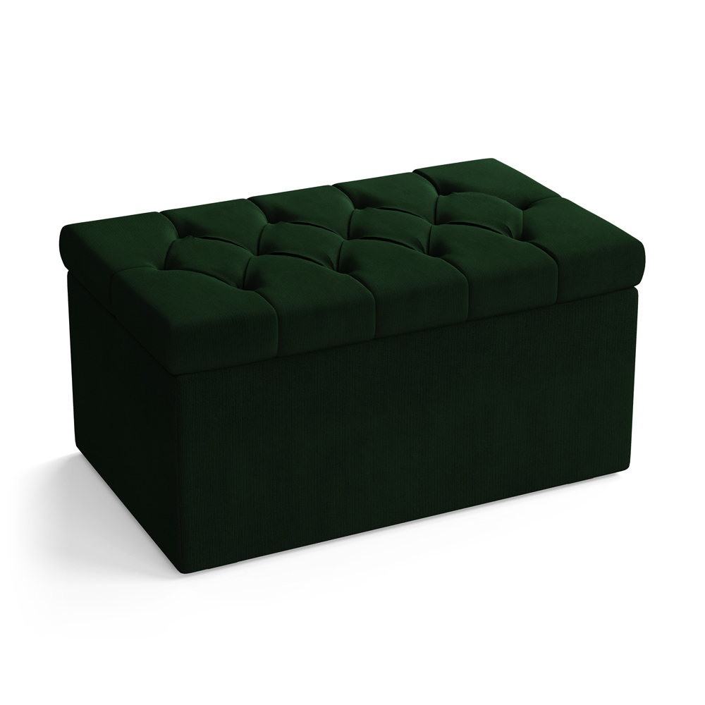 Calçadeira Sagitarius 90 Para Cama de Solteiro Suede Verde Aradecor