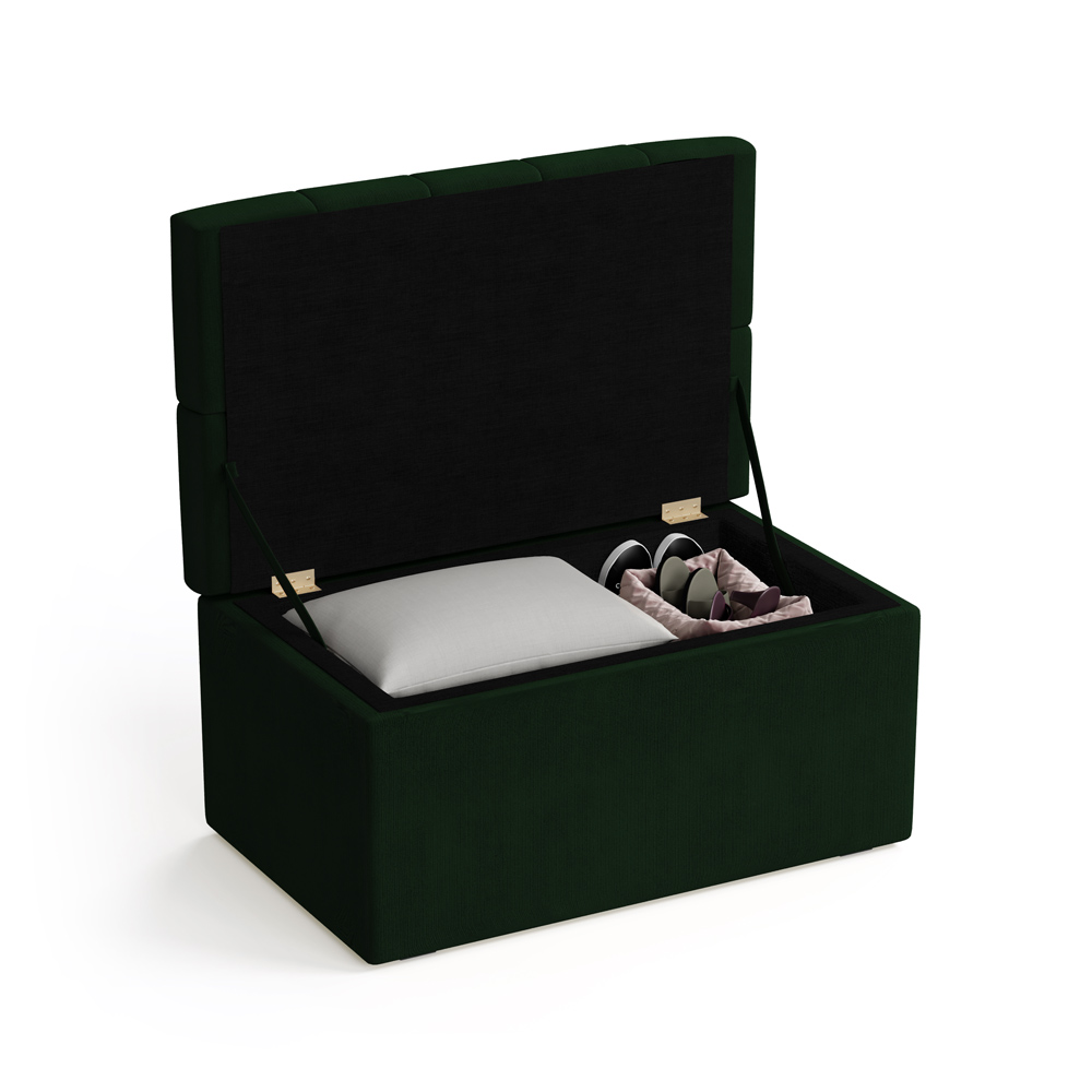 Calçadeira Sagitarius 90 Para Cama de Solteiro Suede Verde Aradecor