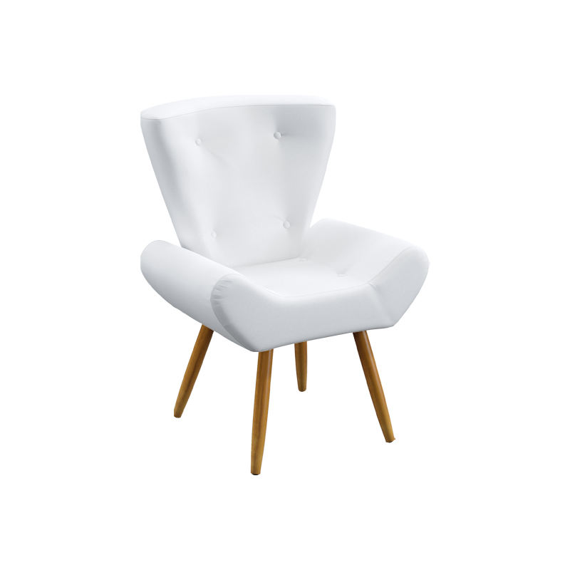 Kit 2 Poltronas Polaris Para Sala de Estar Couro Branco Aradecor