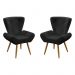 Kit 2 Poltronas Polaris Para Sala de Estar Couro Preto Aradecor