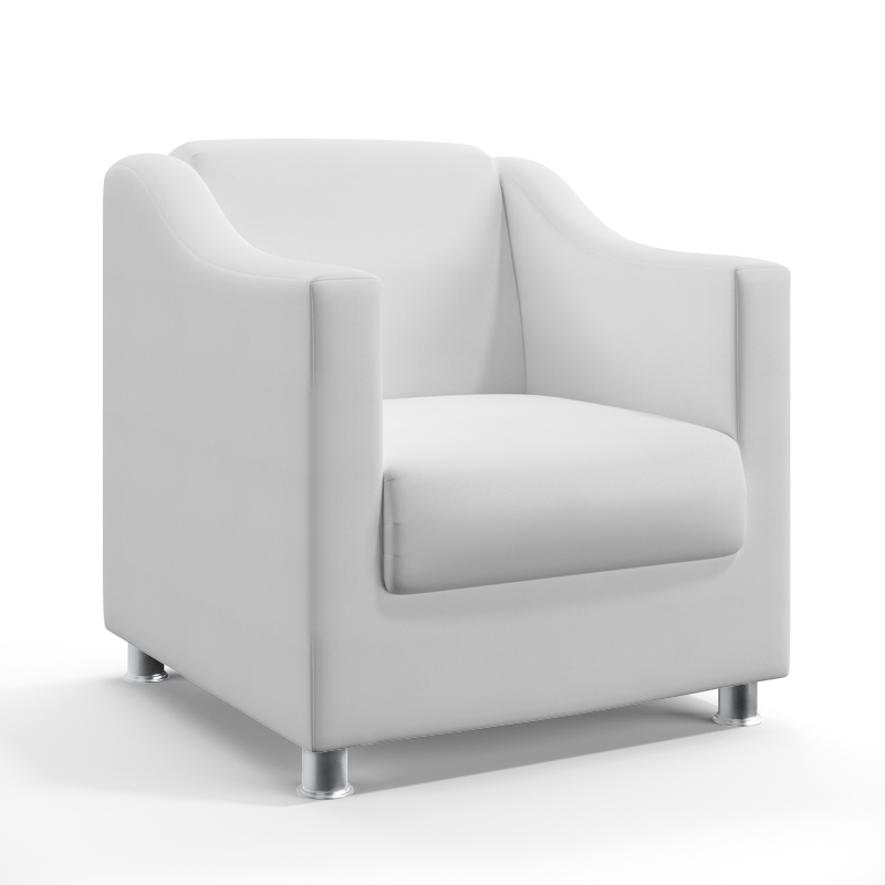 Poltrona Alya Couro Artificial Branco Aradecor
