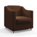 Poltrona Alya Couro Artificial Marrom Aradecor