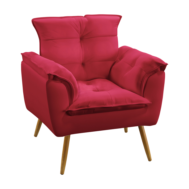 Poltrona Beta Sued Vermelho Aradecor