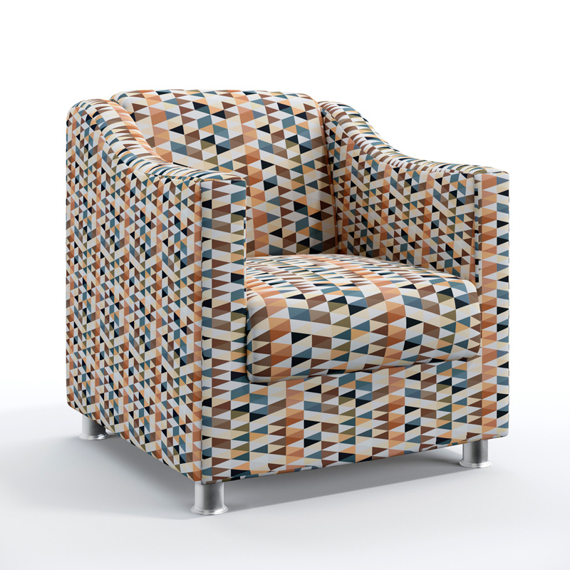 Poltrona Decorativa Alya Sued Estampado Laranja Aradecor