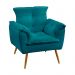 Poltrona Decorativa Beta Sued Azul Turquesa Aradecor
