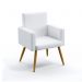 Poltrona Decorativa Estofada Vega Para Sala de Estar Couro Artificial Branco Aradecor