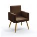 Poltrona Decorativa Estofada Vega Para Sala de Estar Couro Artificial Marrom Aradecor