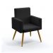 Poltrona Decorativa Estofada Vega Para Sala de Estar Couro Artificial Preto Aradecor