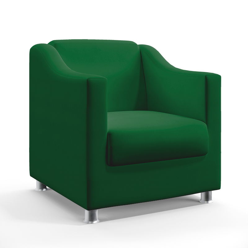 Poltrona Estofada Alya Sued Verde Aradecor