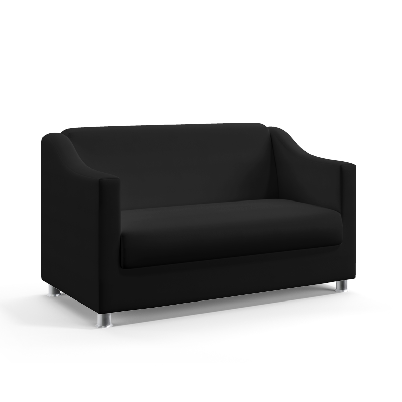 Poltrona Namoradeira Alya Couro Artificial Preto Aradecor