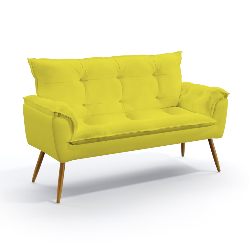 Poltrona Namoradeira Beta Sued Amarelo Aradecor