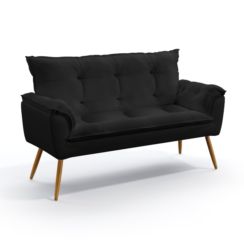 Poltrona Namoradeira Beta Sued Preto Aradecor