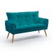 Poltrona Namoradeira Beta Suede Azul Turquesa Aradecor