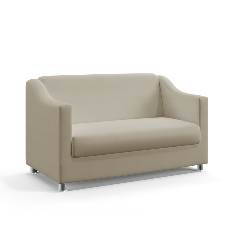 Poltrona Namoradeira Decorativa Alya Couro Artificial Bege Aradecor