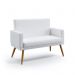 Poltrona Namoradeira Vega Com Rodapé Couro Artificial Branco Aradecor