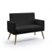 Poltrona Namoradeira Vega Com Rodapé Couro Artificial Preto Aradecor