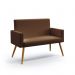 Poltrona Namoradeira Vega Couro Artificial Marrom Aradecor