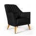Poltrona Orion Bordada Courino Preto Aradecor