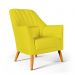 Poltrona Orion Bordada Suede Amarelo Aradecor