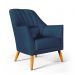 Poltrona Orion Bordada Suede Azul Marinho Aradecor