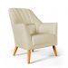 Poltrona Orion Bordada Suede Bege Aradecor