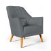Poltrona Orion Bordada Suede Cinza Aradecor