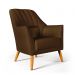 Poltrona Orion Bordada Suede Marrom Aradecor