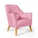 Poltrona Orion Bordada Suede Rosê Aradecor