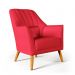 Poltrona Orion Bordada Suede Vermelho Aradecor