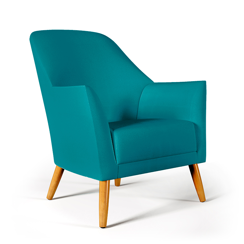 Poltrona Orion Sued Azul Turquesa Aradecor