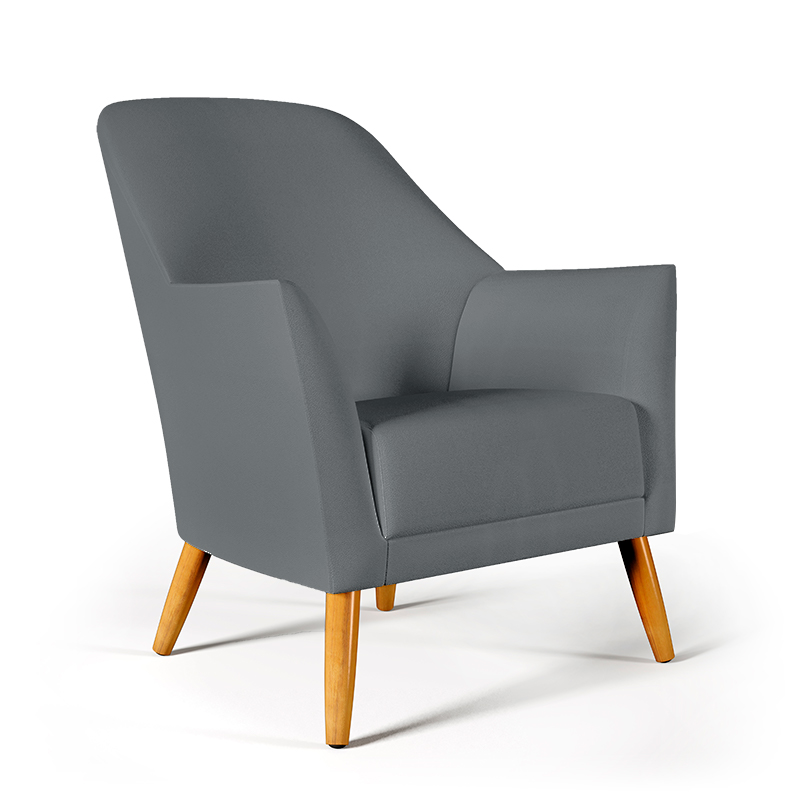 Poltrona Orion Sued Cinza Aradecor