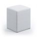 Puff Estofado Decorativo Izar Para Sala de Estar Couro Artificial Branco Aradecor