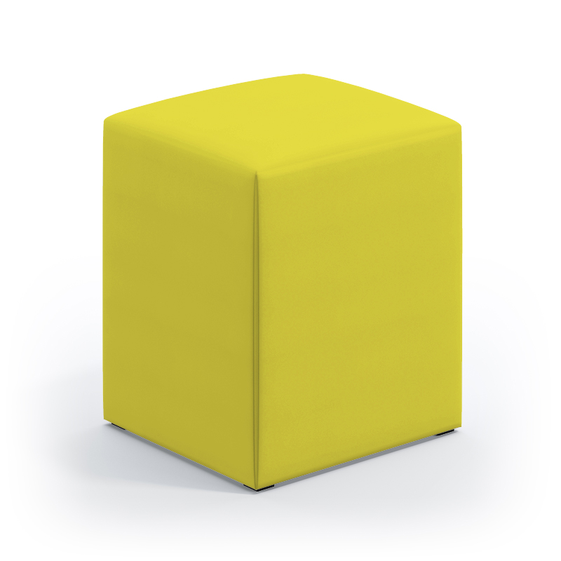 Puff Estofado Decorativo Izar Para Sala de Estar Sued Amarelo Aradecor