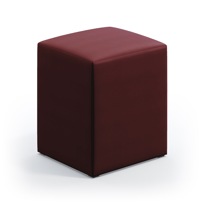 Puff Estofado Decorativo Izar Para Sala de Estar Sued Bordô Aradecor
