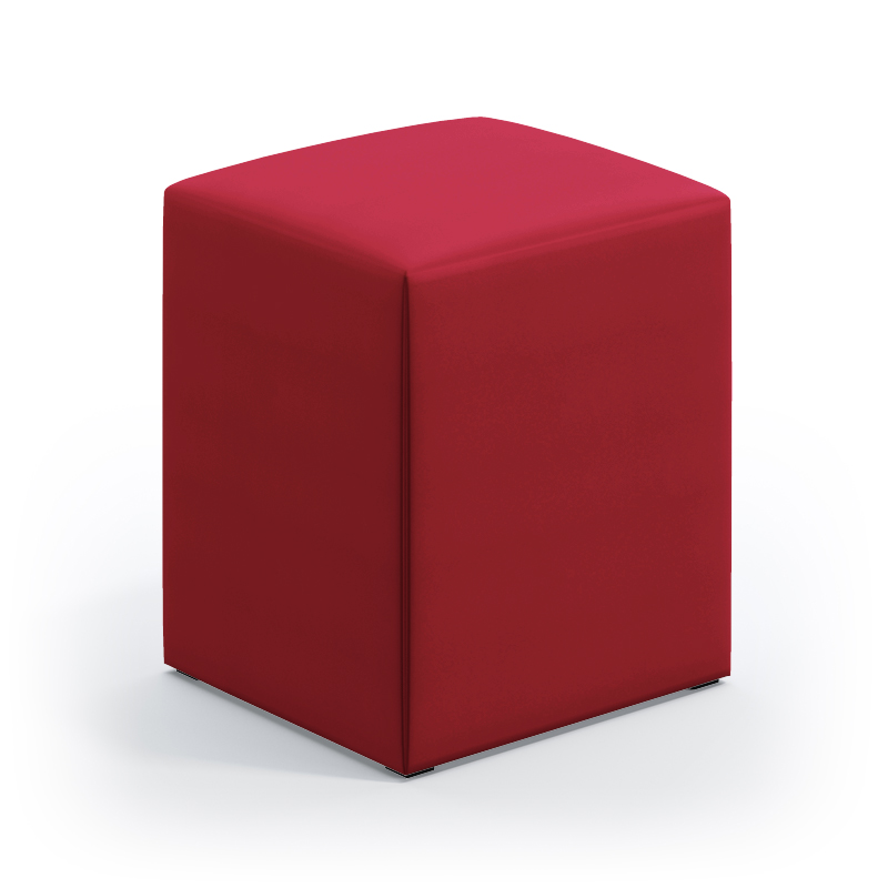 Puff Estofado Decorativo Izar Para Sala de Estar Sued Vermelho Aradecor