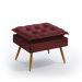 Puff Estofado Decorativo Lunar Para Sala de Estar Sued Bordô Aradecor