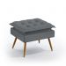 Puff Estofado Decorativo Lunar Para Sala de Estar Sued Cinza Aradecor