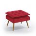 Puff Estofado Decorativo Lunar Para Sala de Estar Sued Vermelho Aradecor