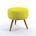 Puff Estofado Decorativo Solar Para Sala de Estar Sued Amarelo Aradecor